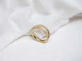 16g Titanium Gold Nose Ring, CZ Gem Clicker Hoop