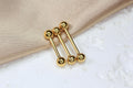 14G Gold Titanium Nipple Ring Pair Internally Threaded Barbell Jewelry, Basic Nipple Piercing