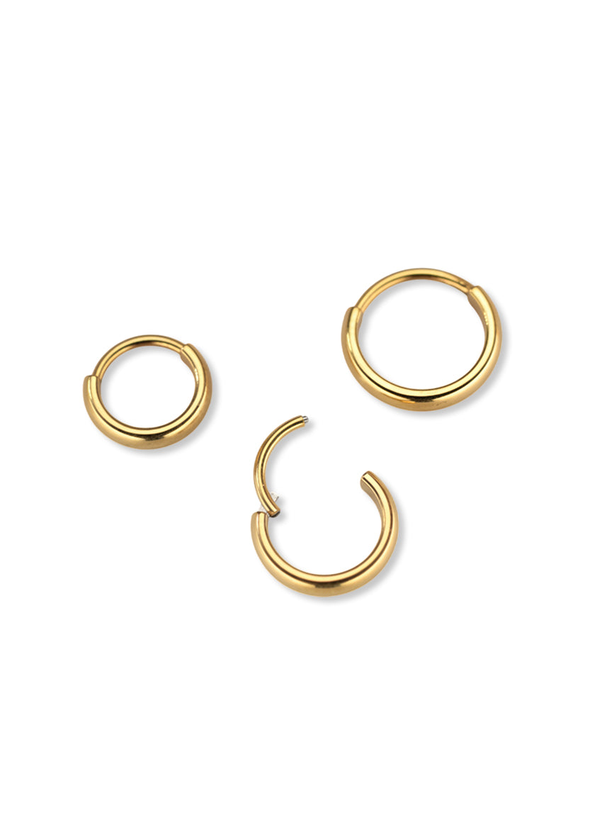 Wide Chunky Nose Gold Clicker Ring