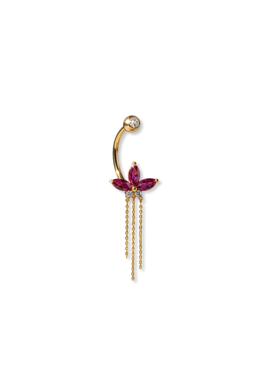 14G Floral Dangle Belly Ring