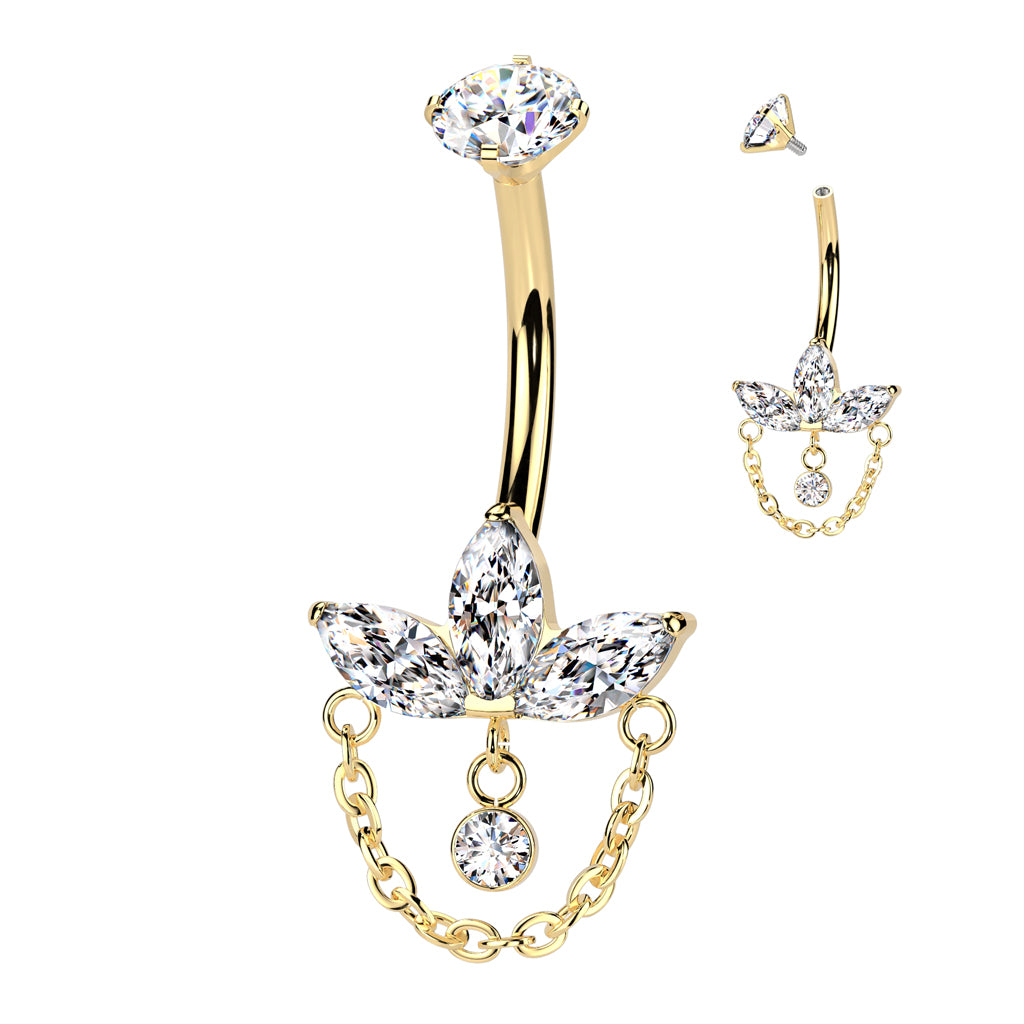 Titanium Gold Belly Button Ring