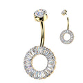 Titanium Round Gold Belly Ring